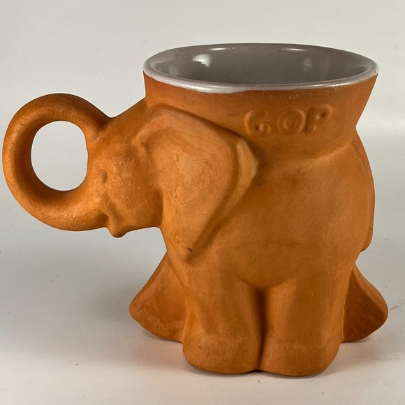 Frankoma Other - Vtg Frankoma Elephant Mug Cup Clay Stoneware Glaze Republican GOP Political 80s